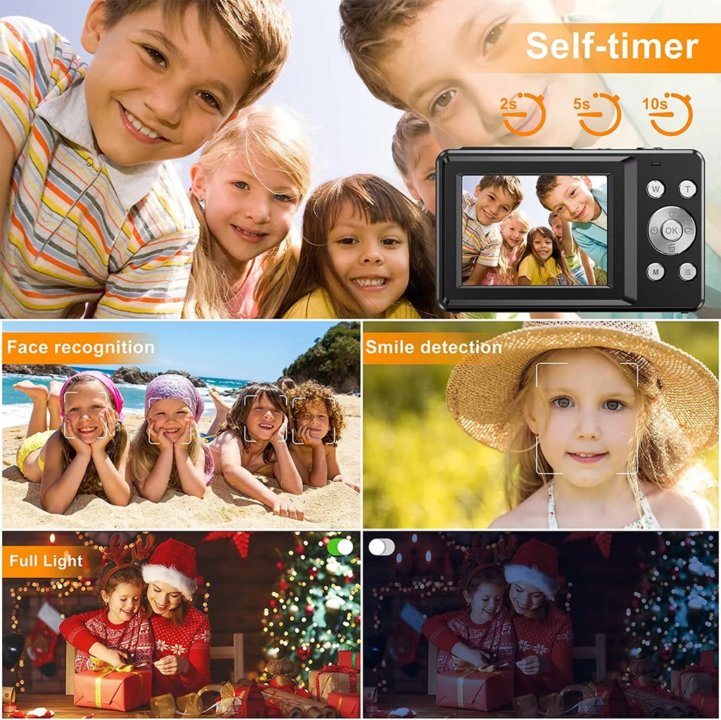 Digital Camera, FHD 1080P Digital Camera for Kids Video Camera with 32GB SizeD 16X Digital Zoom, Compact Point