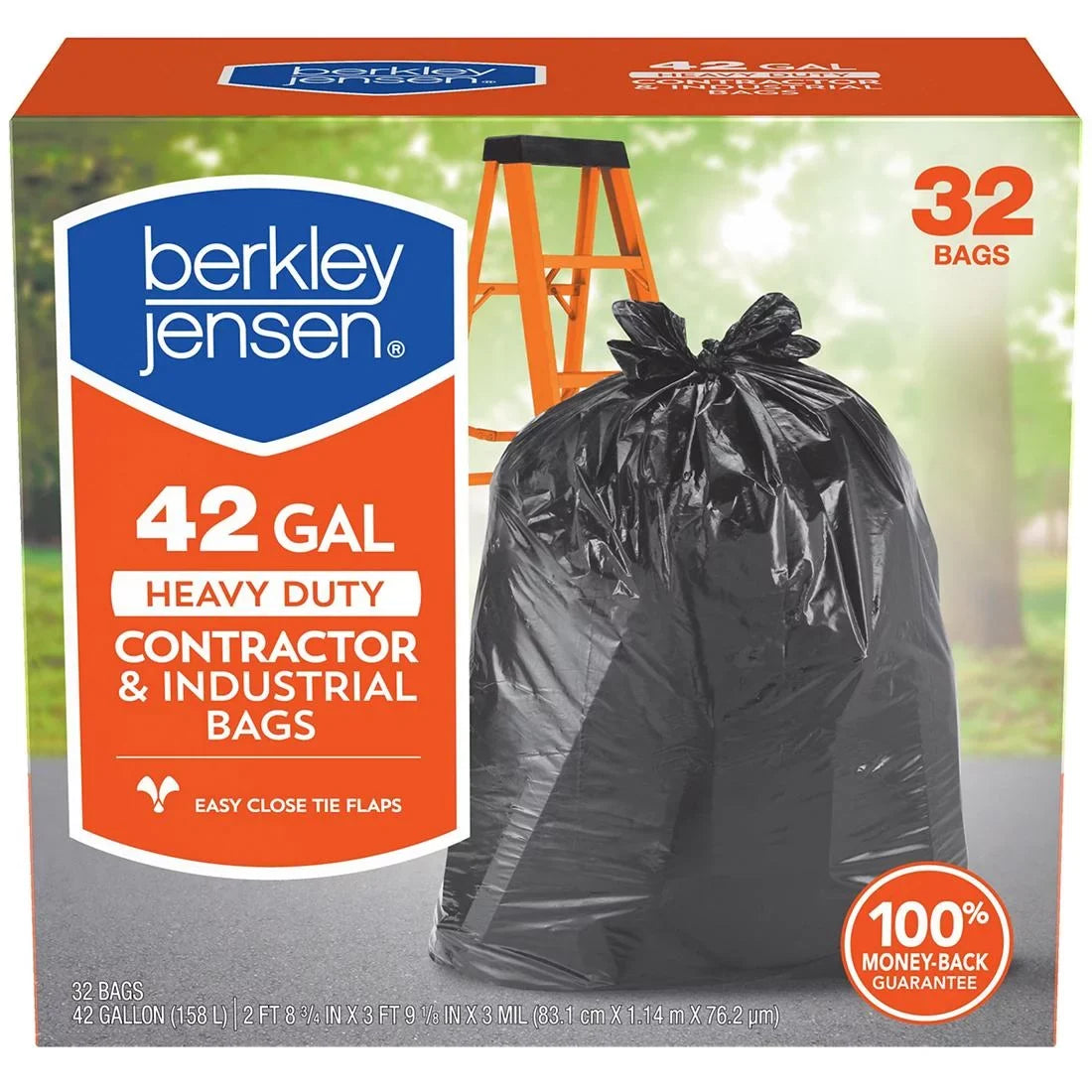Berkley Jensen 42-Gal. 3mil Heavy Duty Contractor and Industrial Use Bags, 32 ct.