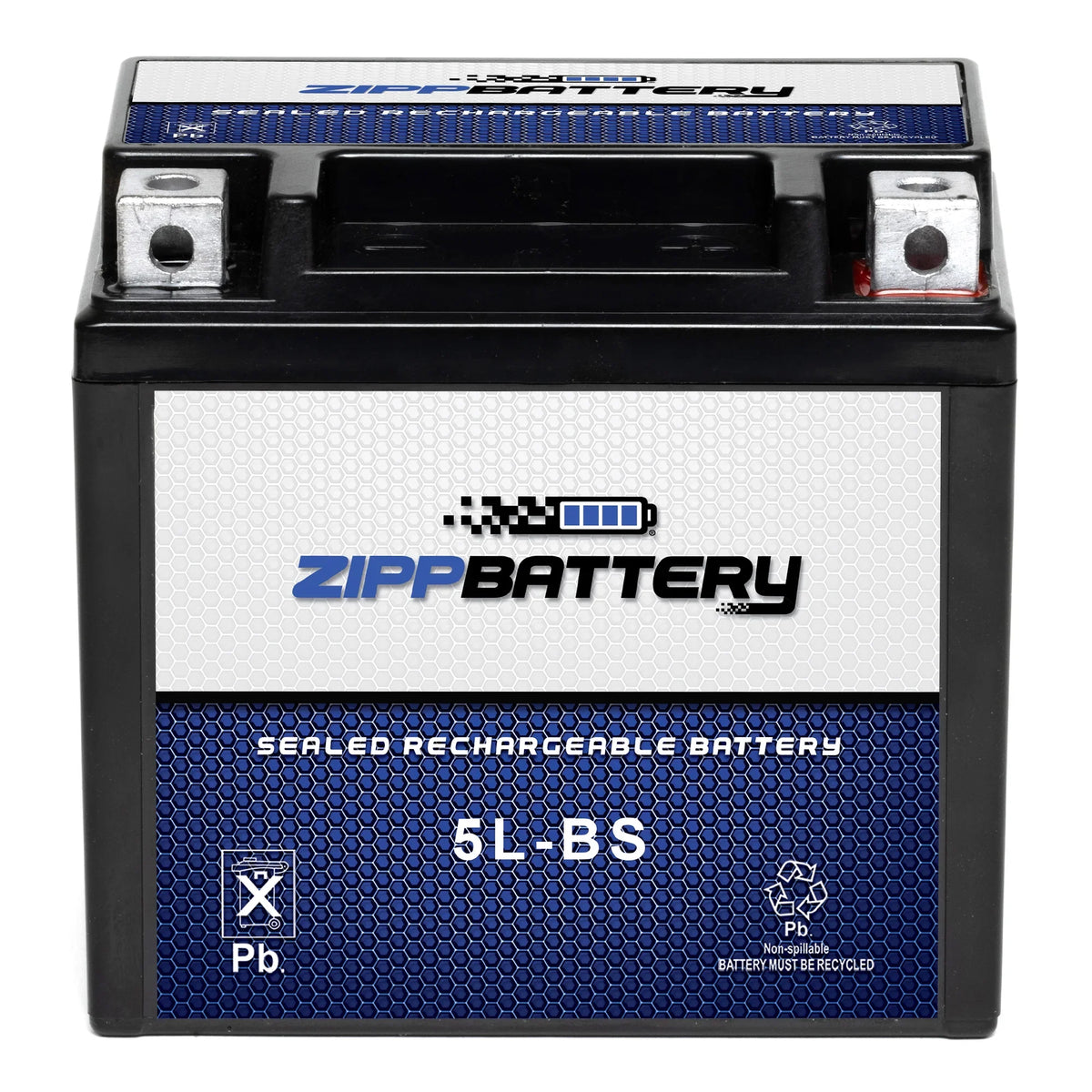 Zipp Battery YTX5L-BSize (5L-BSize 12 Volt,4 Ah, 65 CCA) Motorcycle Battery for Yamaha Ttr230e 230cc 06-'17 -
