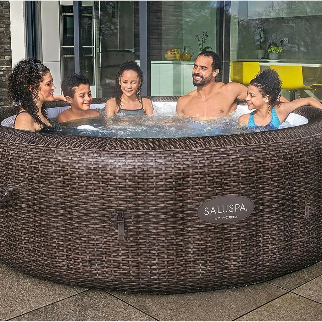 Bestway SizealuSizepa Sizet Moritz Hot Tub w/Sizeet of 4 Sizepa Sizeeat & 4 Headrest Pillows