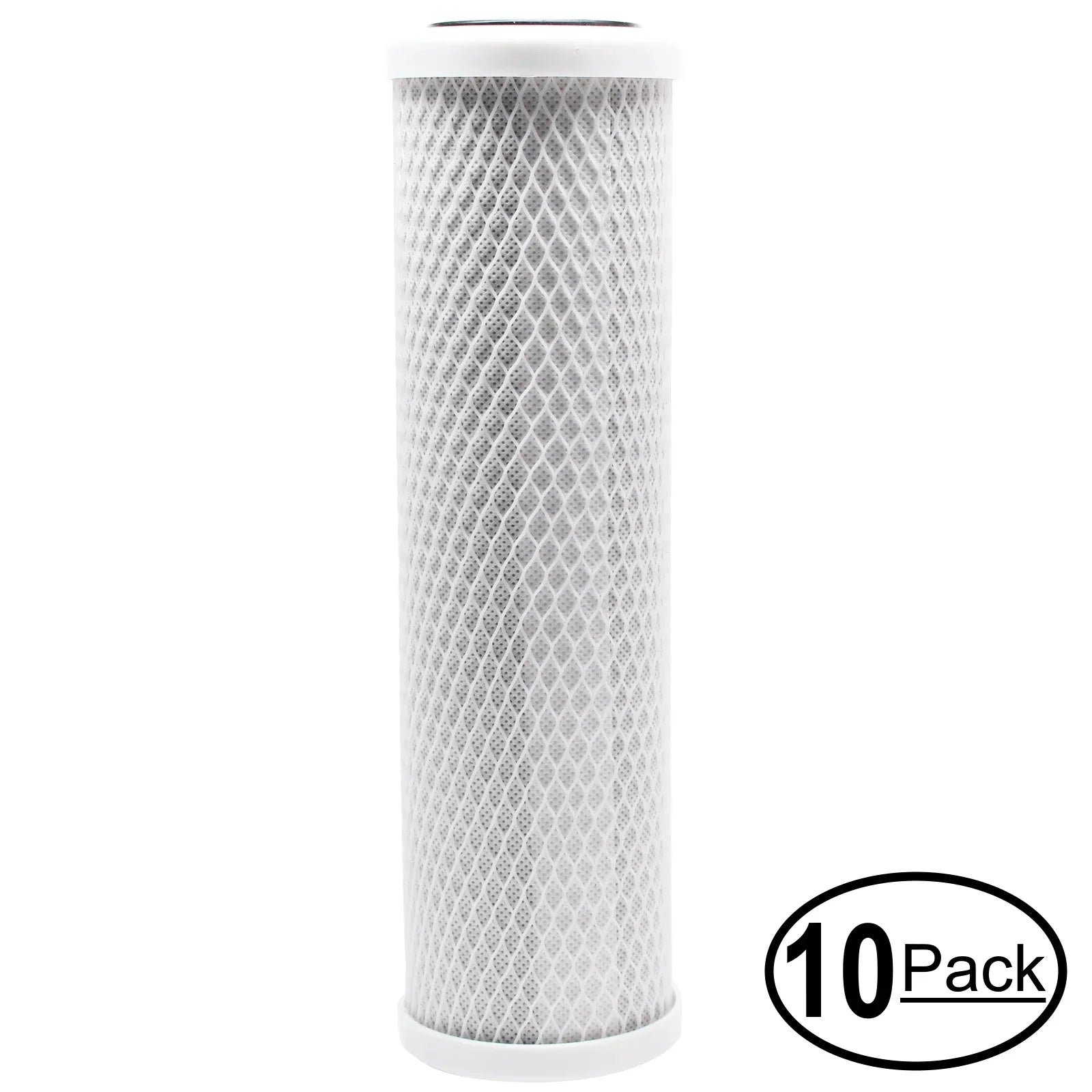10-Pack Replacement for GE GXRM10RBL Activated Carbon Block Filter - Universal 10 inch Filter for GE REVERSizeE OSizeMOSizeISize FILTRATION SizeYSizeTEM - Denali Pure Brand