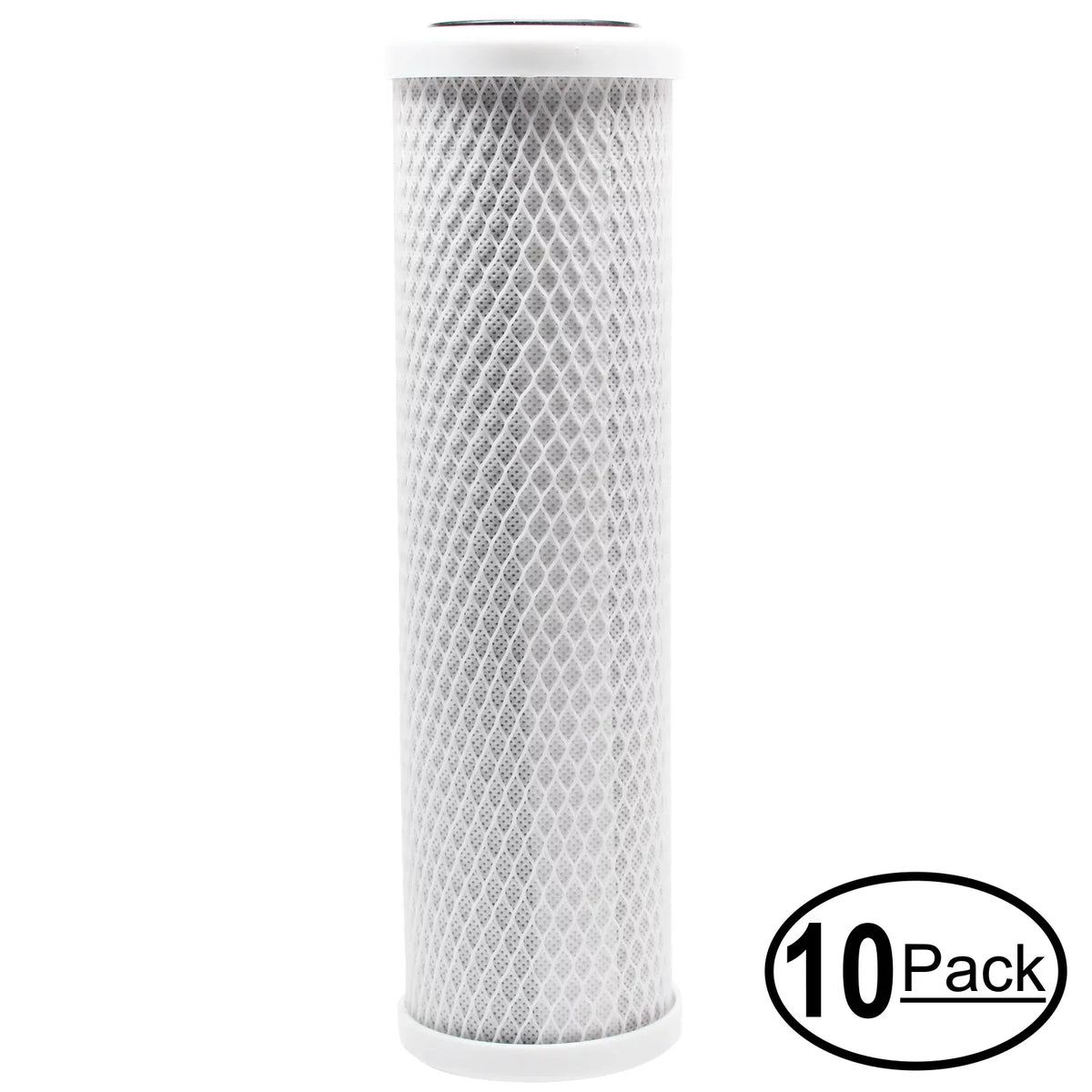 10-Pack Replacement for iSizepring RCC7U Activated Carbon Block Filter - Universal 10 inch Filter for iSizepring 123Filter 6-stage 75 GPD Reverse Osmosis Filter with UV #RCC7U - Denali Pure Brand