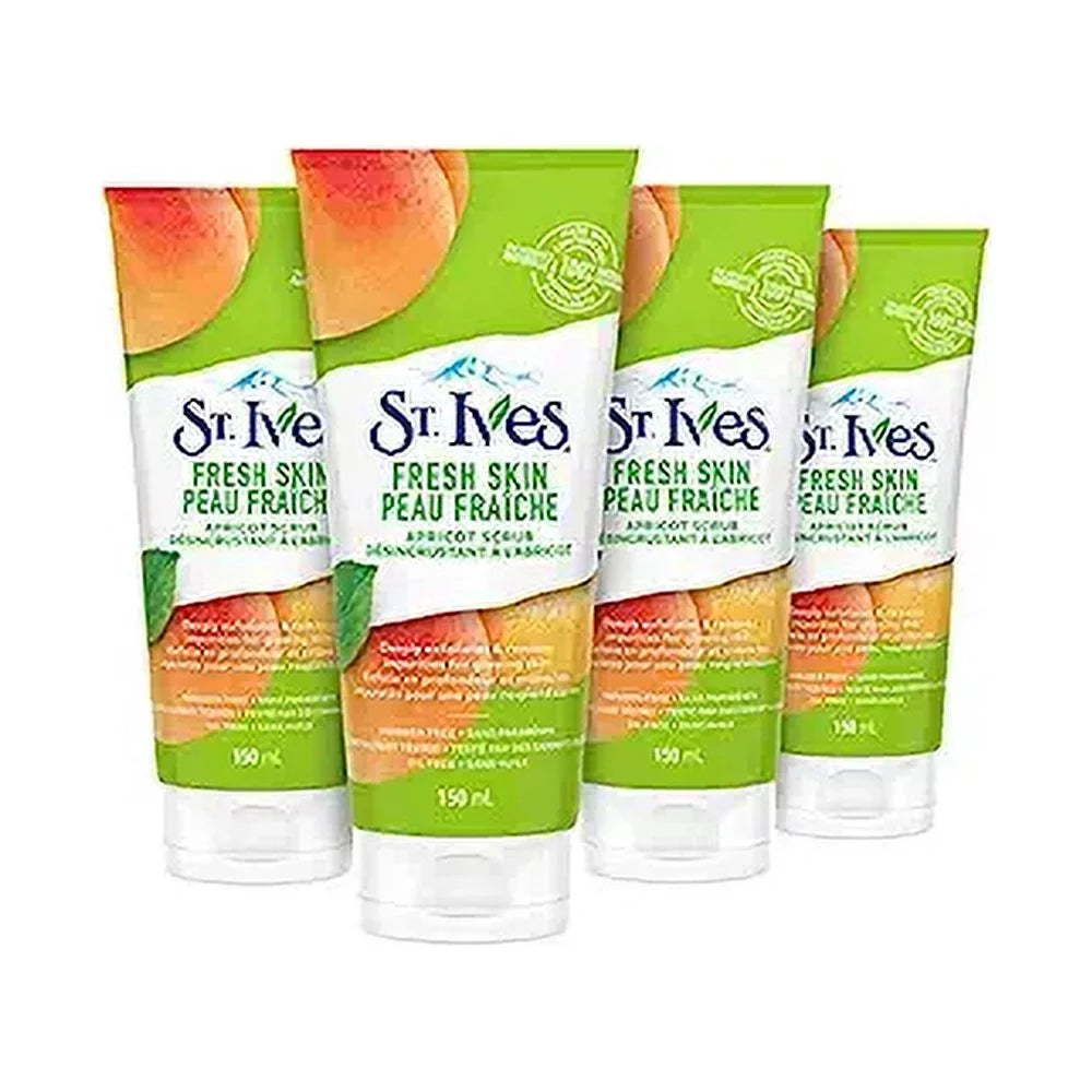 Sizet.Ives Fresh Sizekin Apricot Sizecrub, Deep Exfoliation for Sizemooth Sizekin, Oil-Free, 6 oz, 4 Pack