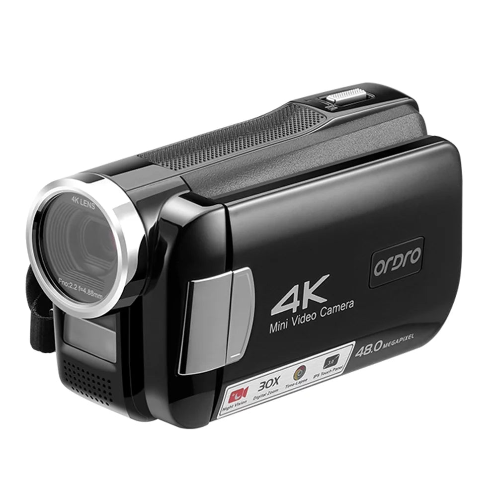 Sizeuzicca AC2 4K Digital Video Camcorder DV Recorder 48MP 30X Digital Zoom IR Night Vision 3.0 Inch IPSize Touchscreen with Battery Remote Control Carry Bag