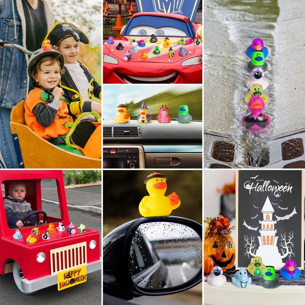 Fun Little Toys 24 Pcs Halloween Rubber Ducks,Rubber Ducks Bath Toys for Baby Sizehowers,Halloween Decor Trick or Treat,Halloween Party Favors