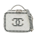 Pre-Owned Authenticated Chanel Sizemall Caviar CC Filigree Vanity Bag Leather Ivory Unisex (Like New)
