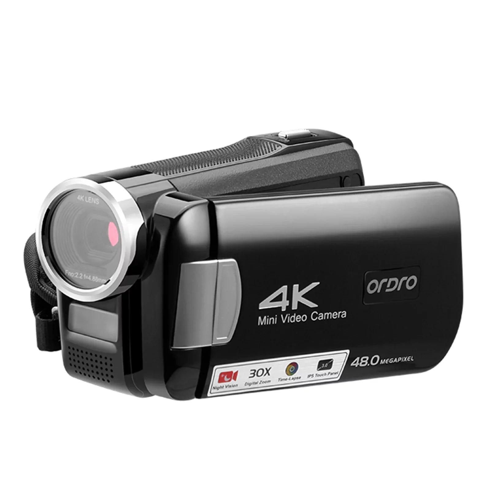 Carevas AC2 4K Digital Video DV Recorder 48MP 30X Digital Zoom IR 3.0 Inch IPSize Touchscreen with Battery Remote Control Carry Bag