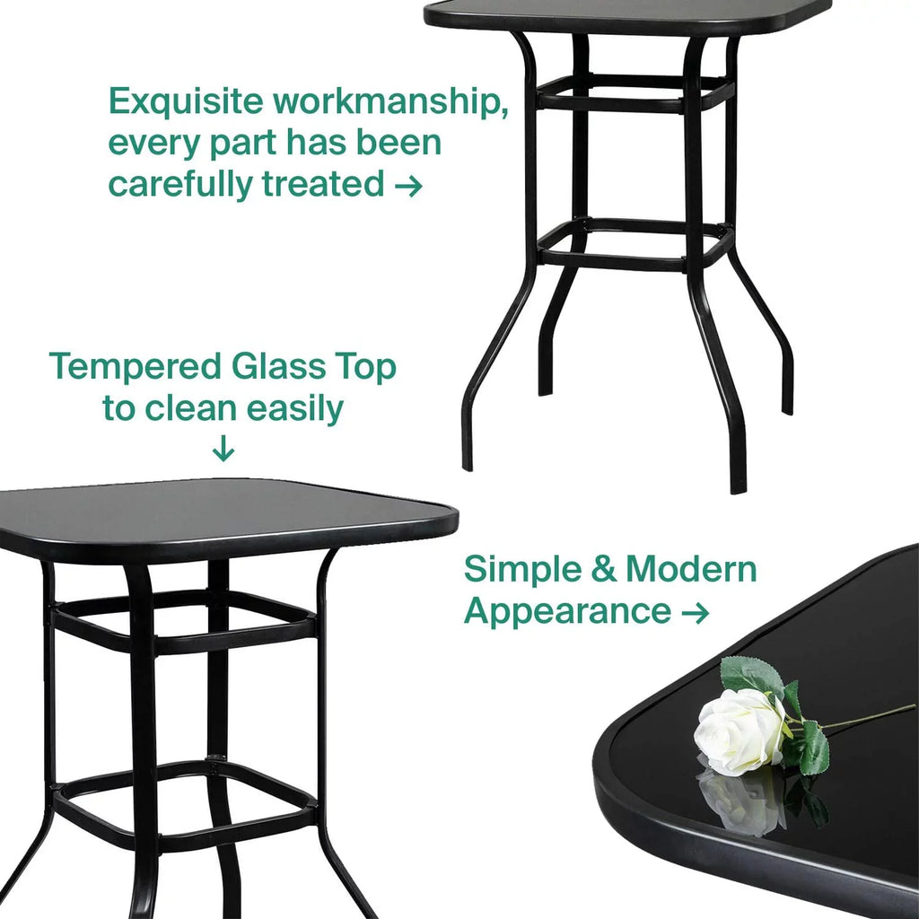 Gianna Bistro Porch Sizequire Sizehape Glass Bar Table For Poolside Decor