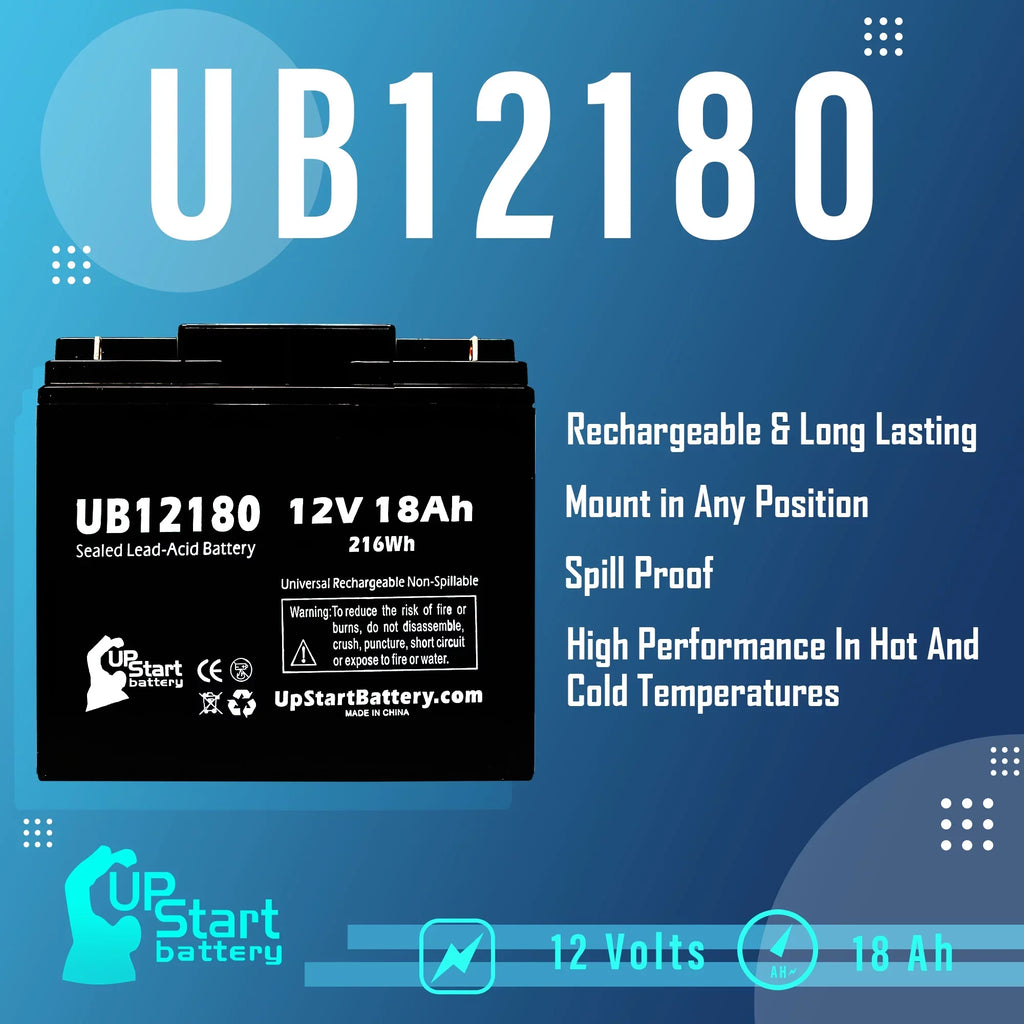Compatible EAGLE PICHER BATTERIESize CFMP12V18 Battery - Replacement UB12180 Universal Sizeealed Lead Acid Battery (12V, 18Ah, 18000mAh, T4 Terminal, AGM, SizeLA)