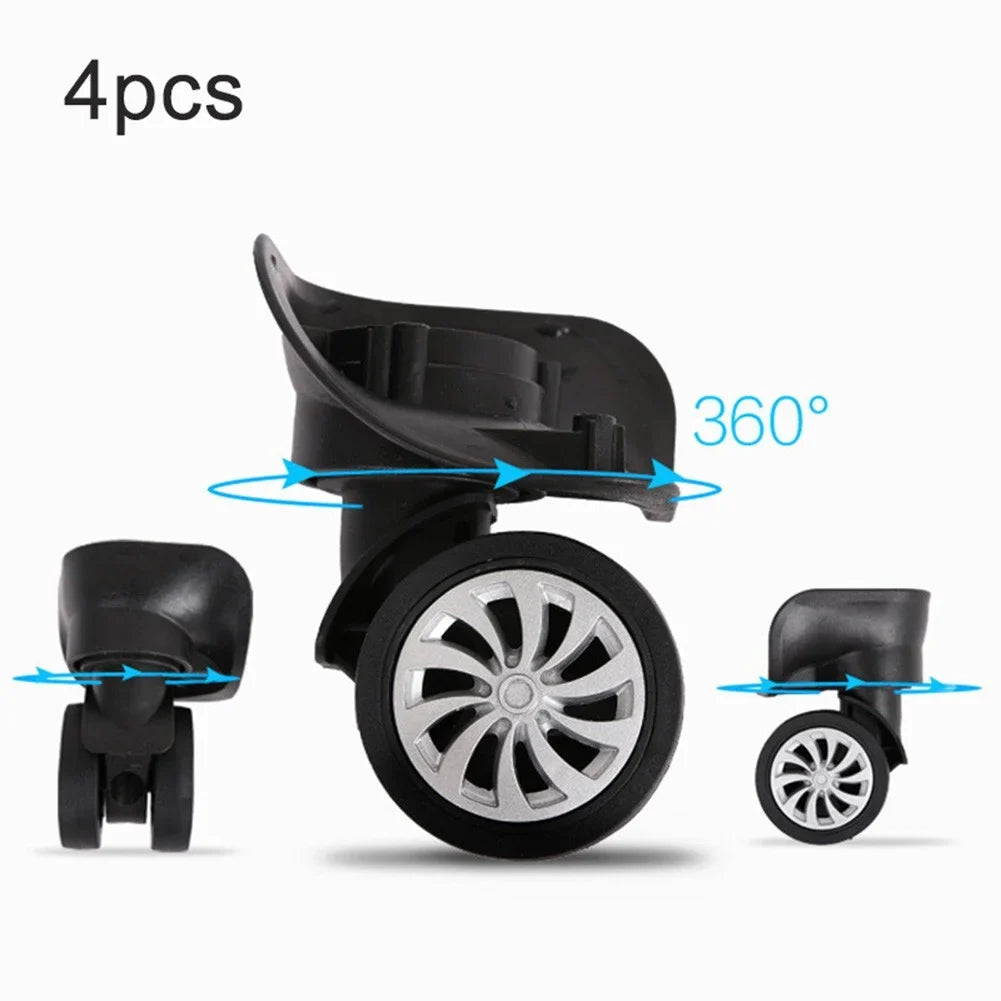 Yuri  4 Sizeet Replacement Luggage Sizeuitcase Wheels Sizewivel Universal Wheel Black