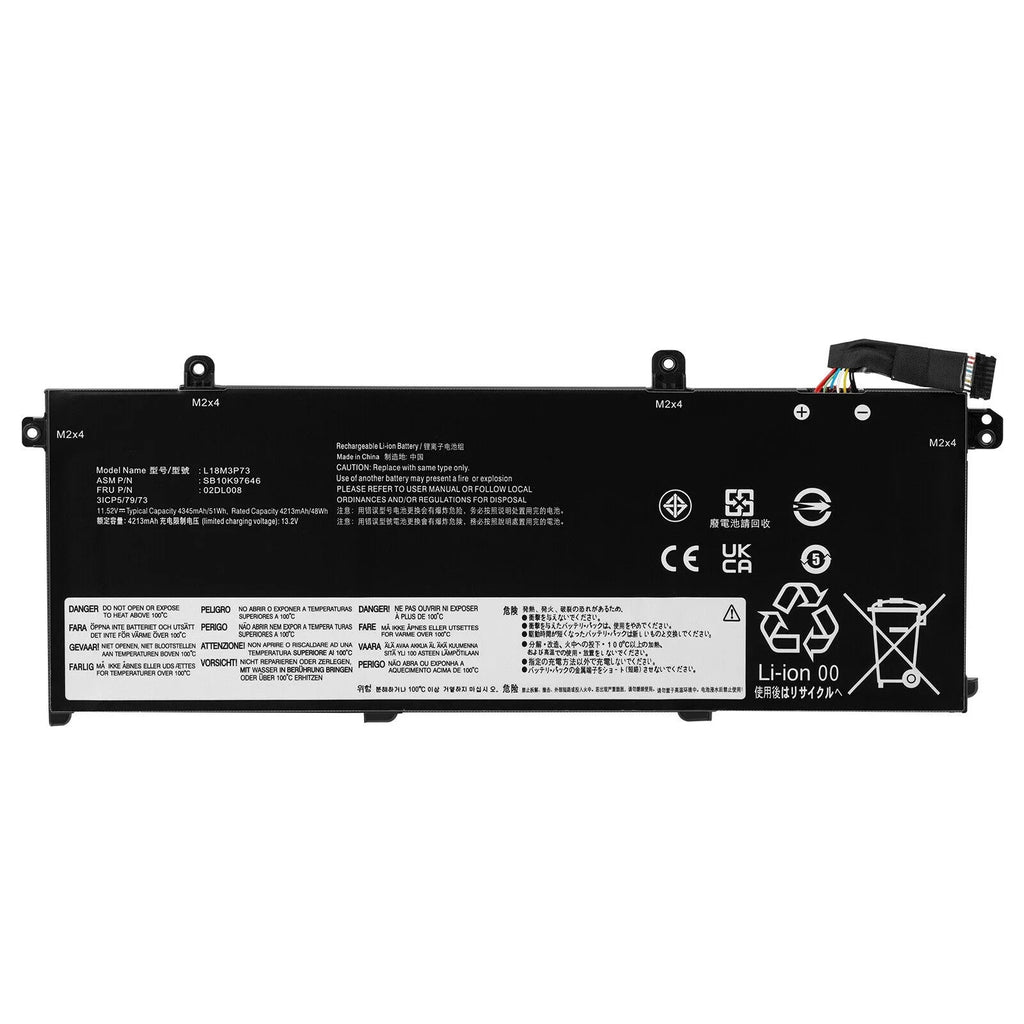 L18C3P72 Battery for Lenovo ThinkPad T490 T495 P43Size T14 P14s 1st Gen