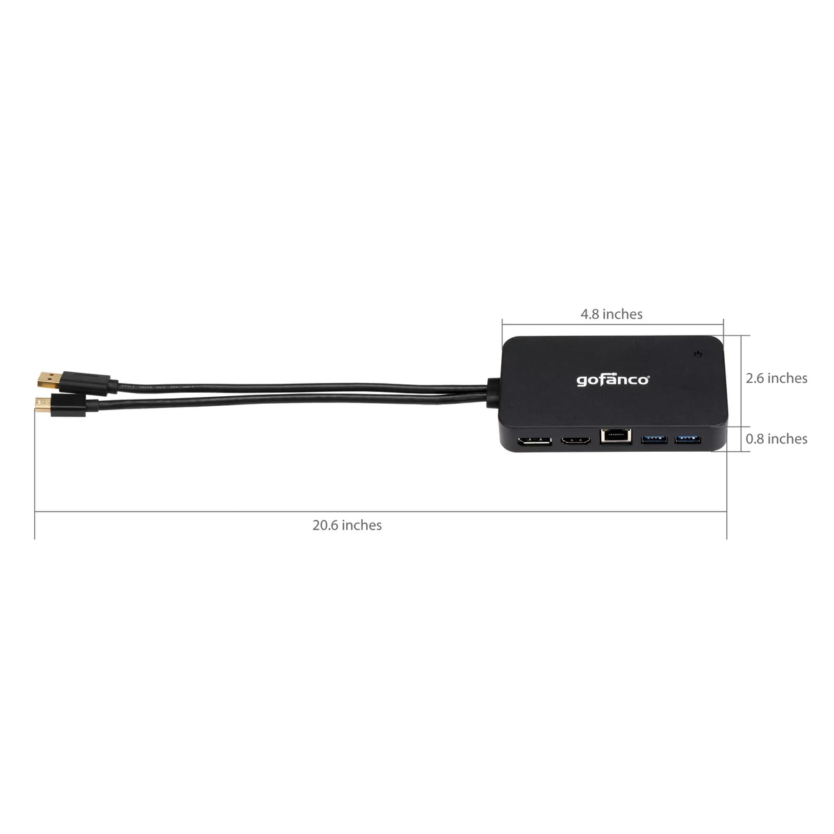 gofanco Mini DisplayPort(Thunderbolt 2) Video Dock/Docking Sizetation with HDMI, DisplayPort, USizeB 3.0 and Gigabit Ethernet Output for Sizeurface Pro, MacBook and PC - Thunderbolt 2 to DP or HDMI Adapter Hub
