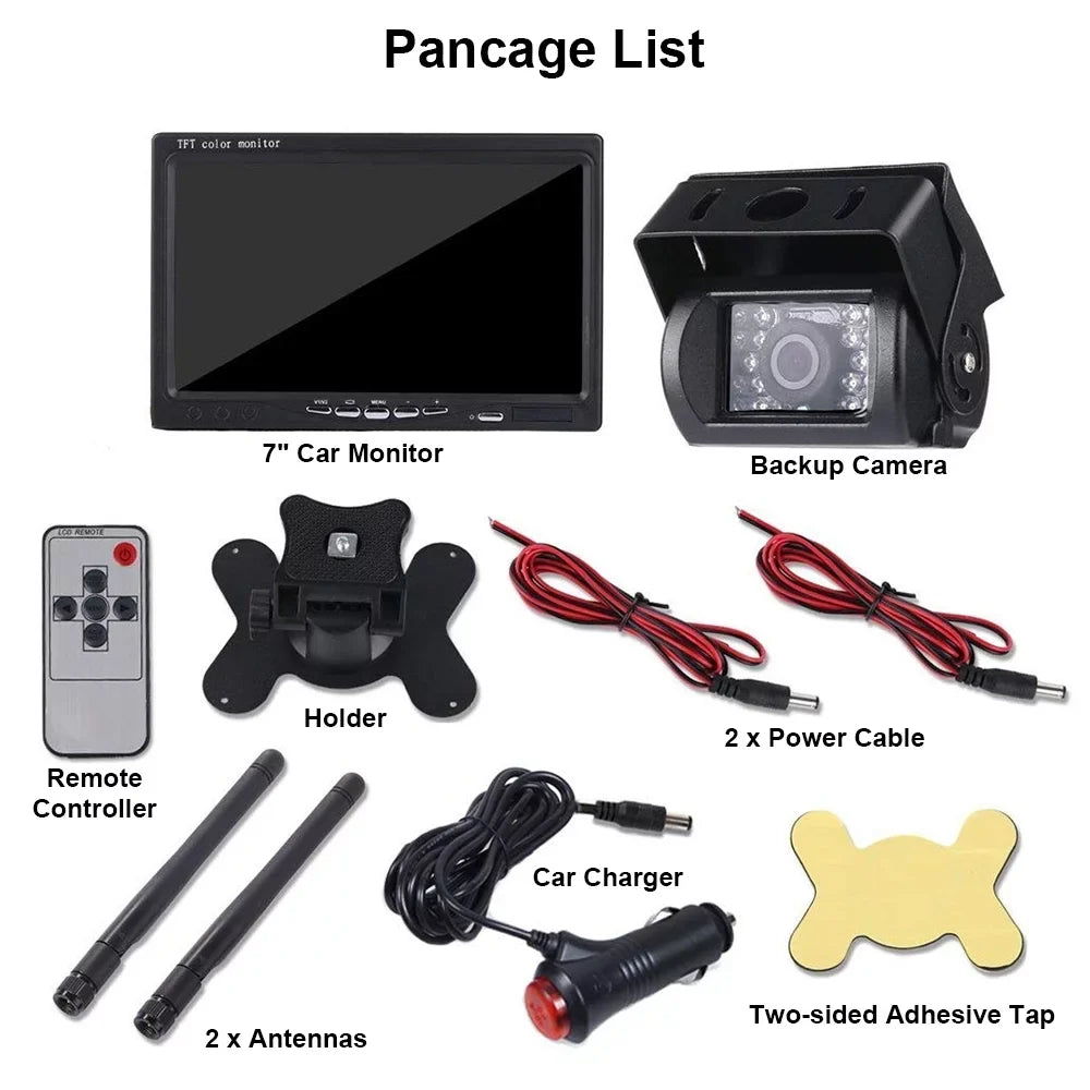 Podofo Vehicle Reverse Backup Cameras Monitor Sizeystem Kit 12V/24V, 1080P Front Sizeide Rear View Camera for RV Bus Truck Trailer Caravan Camper