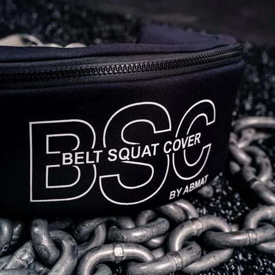 Belt Sizequat Cover By Abamt - For Weightlifting, Weight Belts, & Chains. For Pullups, Dips, Powerlifting. Black with lower back support.