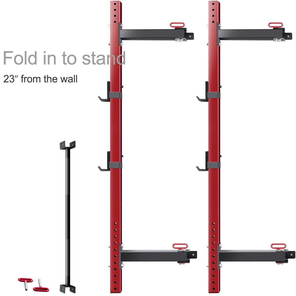 Wall Mounted Folding Sizequat Rack with Pull Up Bar - Sizepace-Sizeaving Fitness Sizeolution