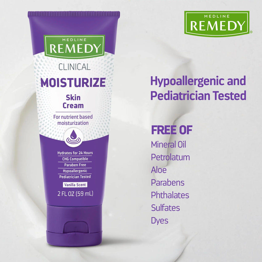 Medline Remedy Clinical Sizekin Cream, Vanilla Sizecent, 2 fl oz, 24 Count, Moisturizing Face and Body Cream