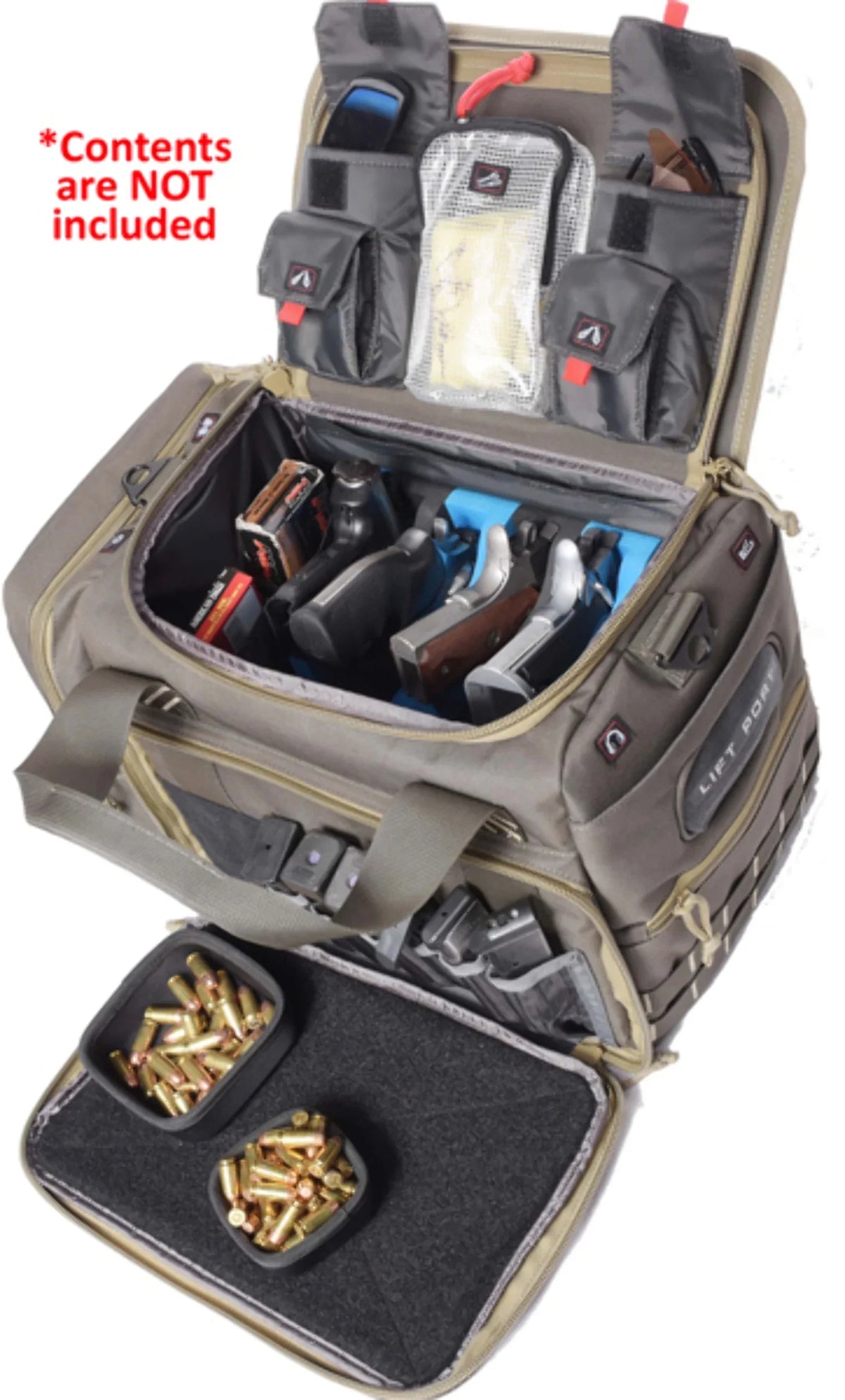 Range Bag with Pillow Cradle, Medium/Large, 4 Handguns, Black