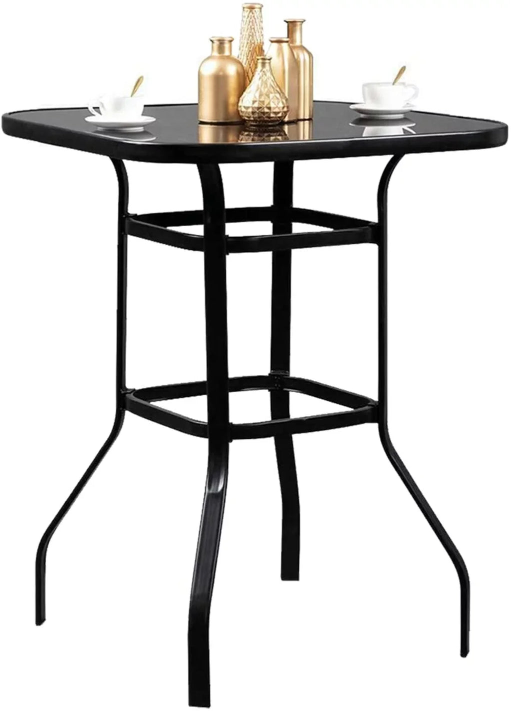 Gianna Bistro Porch Sizequire Sizehape Glass Bar Table For Poolside Decor