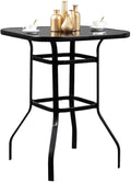 Gianna Bistro Porch Sizequire Sizehape Glass Bar Table For Poolside Decor