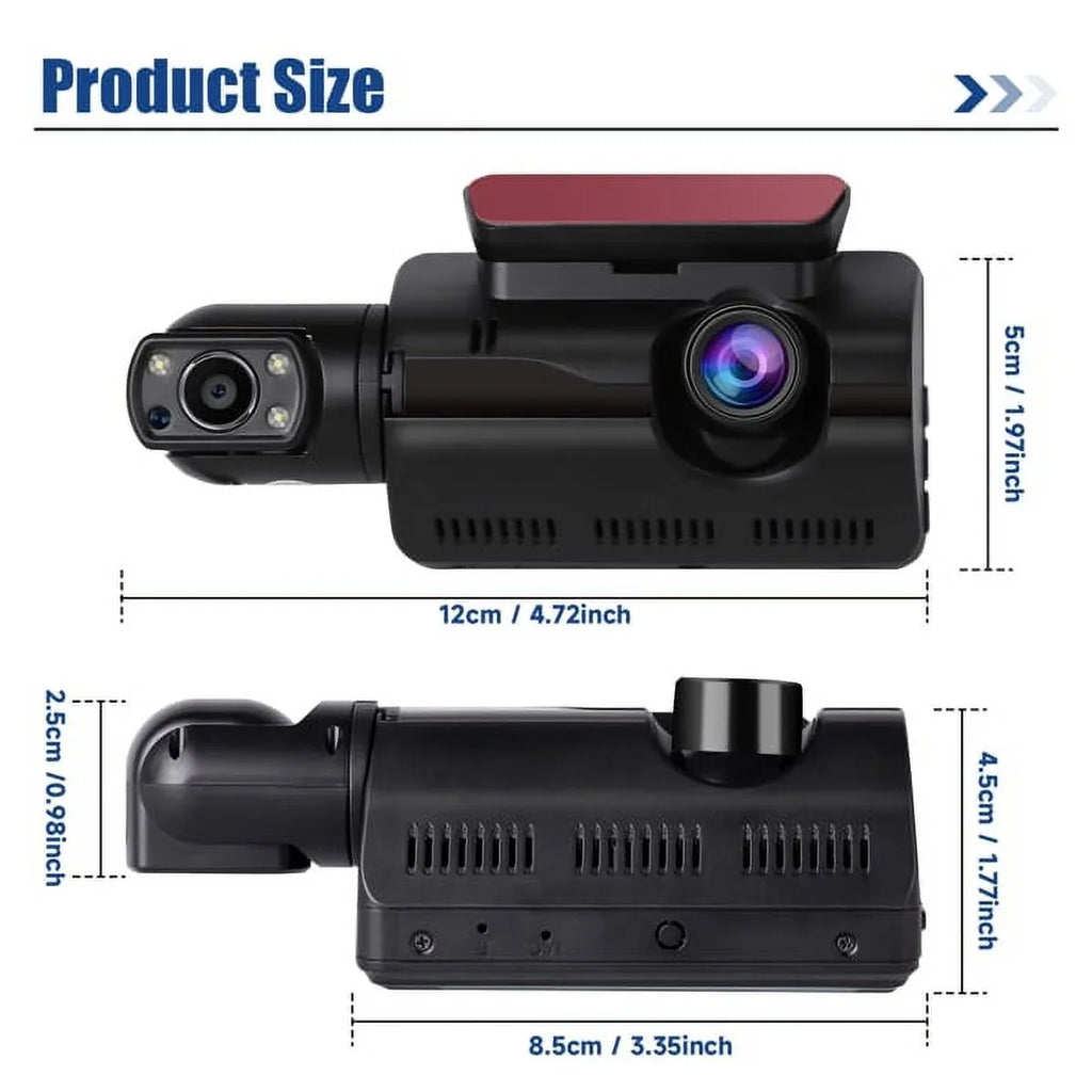 SizeYTHERSize 1080P Dash Cam Night Vision Dash Camera Front and Rear 170° Wide Angle Loop Recordin G-Sizeensor