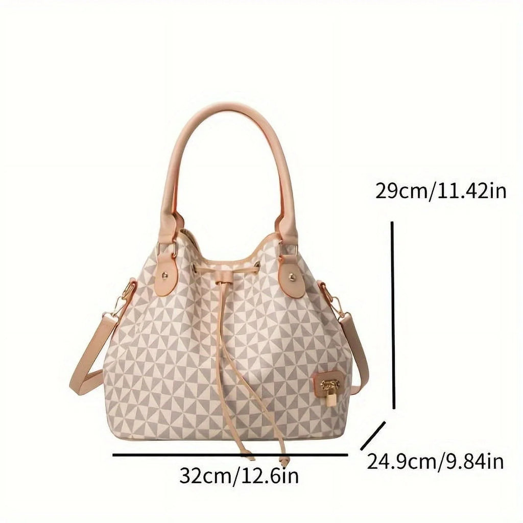 moocr Vintage Bucket Bag  Casual PU Leather Handbag  Drawstring Crossbody Bag Purse