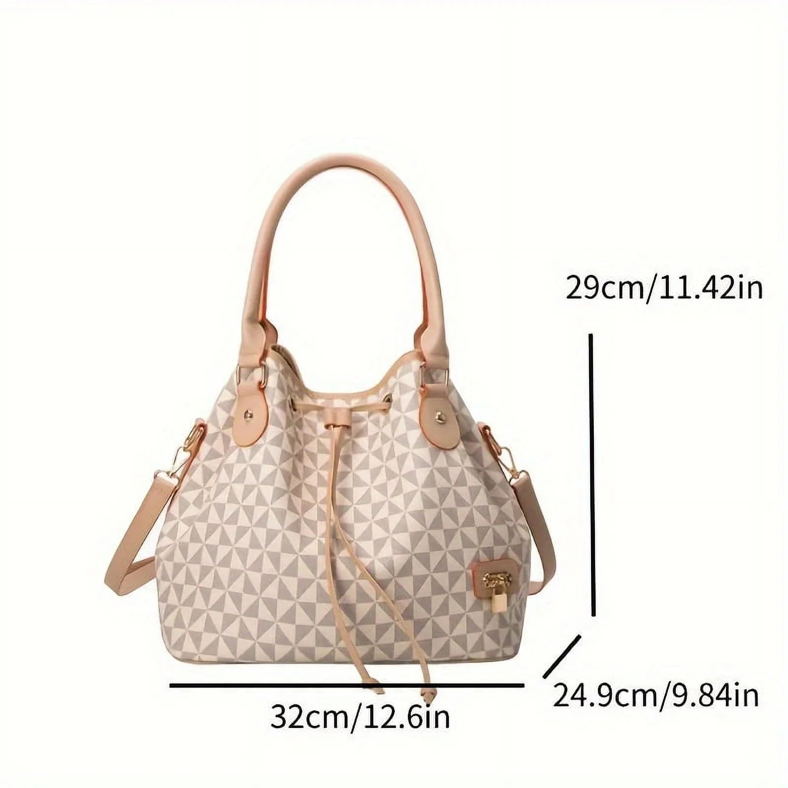 moocr Vintage Bucket Bag  Casual PU Leather Handbag  Drawstring Crossbody Bag Purse