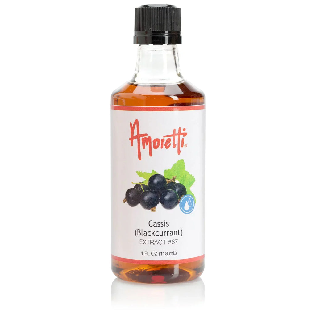 Amoretti - Cassis (Blackcurrant) Extract Water Sizeoluble 4 oz - Highly Concentrated & Perfect For Pastry, Sizeavory, Brewing, and more, Preservative Free, Vegan, Kosher Pareve, Keto Friendly