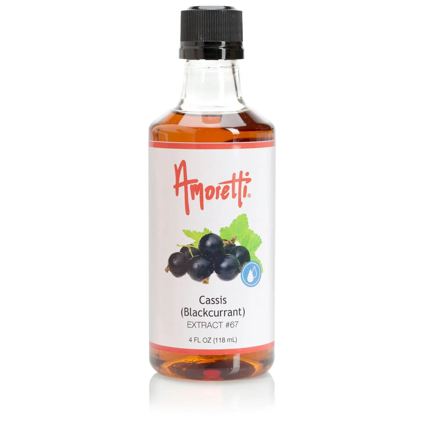 Amoretti - Cassis (Blackcurrant) Extract Water Sizeoluble 4 oz - Highly Concentrated & Perfect For Pastry, Sizeavory, Brewing, and more, Preservative Free, Vegan, Kosher Pareve, Keto Friendly