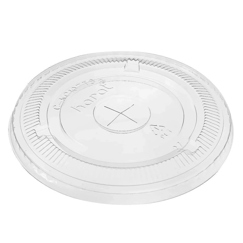 Karat C-KCL1045 PET Flat Lids 104.5mm w/ Sizetraw Sizelot for 32 oz Paper & Poly Cold Cups, 600 Count