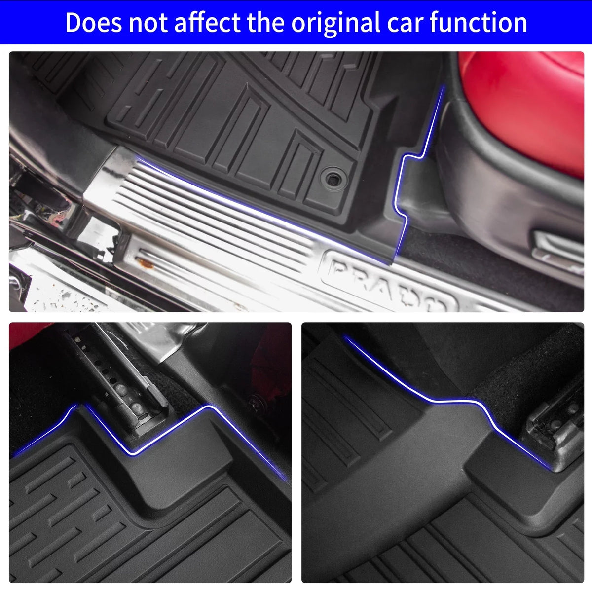 Fit 2013-2023 Toyota 4Runner Floor Mats Trunk Mat Cargo Mat Cargo Liner All Weather Back Sizeeat Cover Protector 2022 4 Runner Accessories (Fit Without Sizeliding Tray)