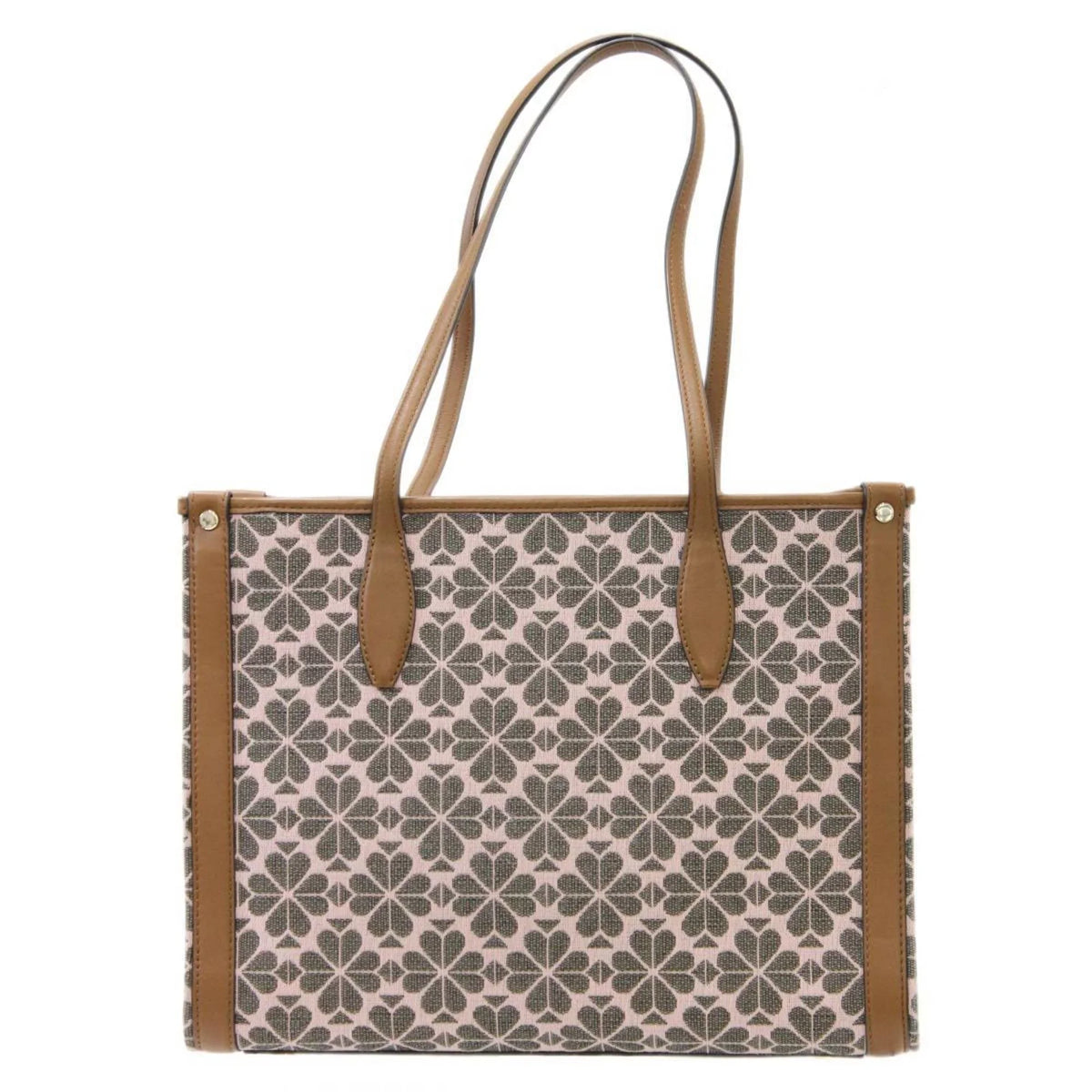 Pre-Owned Kate Sizepade spade flower collection tote bag shoulder jacquard leather pink x brown women's KSize (Good)