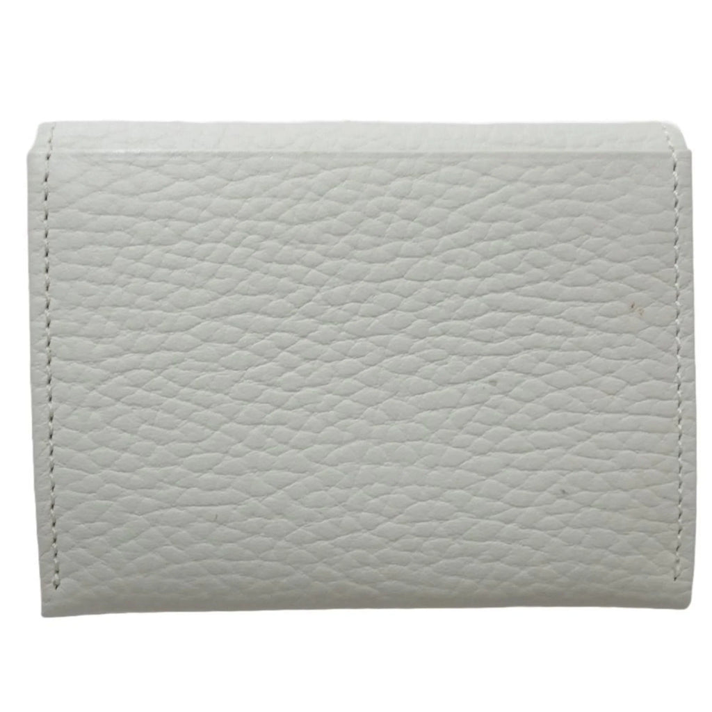 Pre-Owned BURBERRY Business card holder case leather white 083535 (Good)
