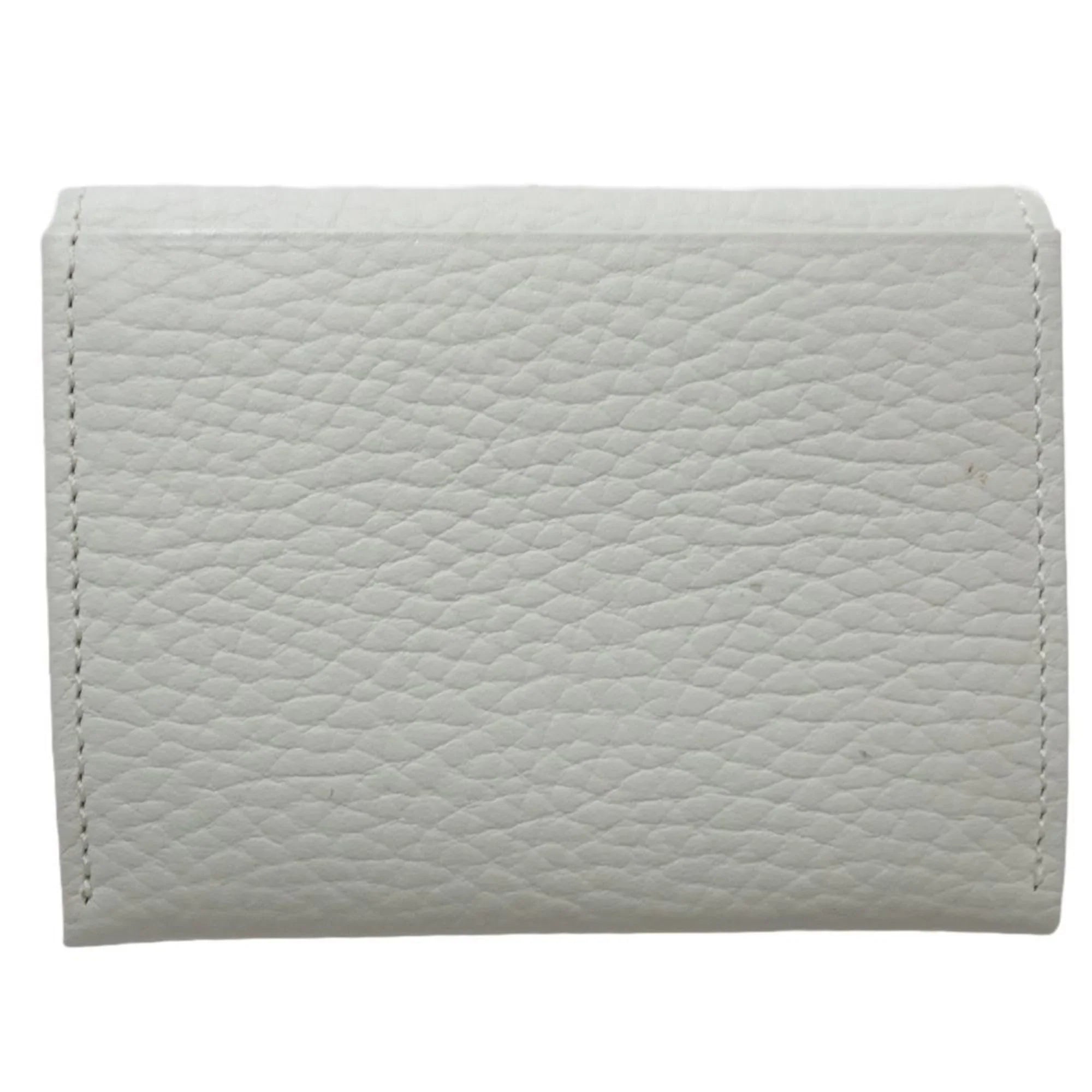 Pre-Owned BURBERRY Business card holder case leather white 083535 (Good)