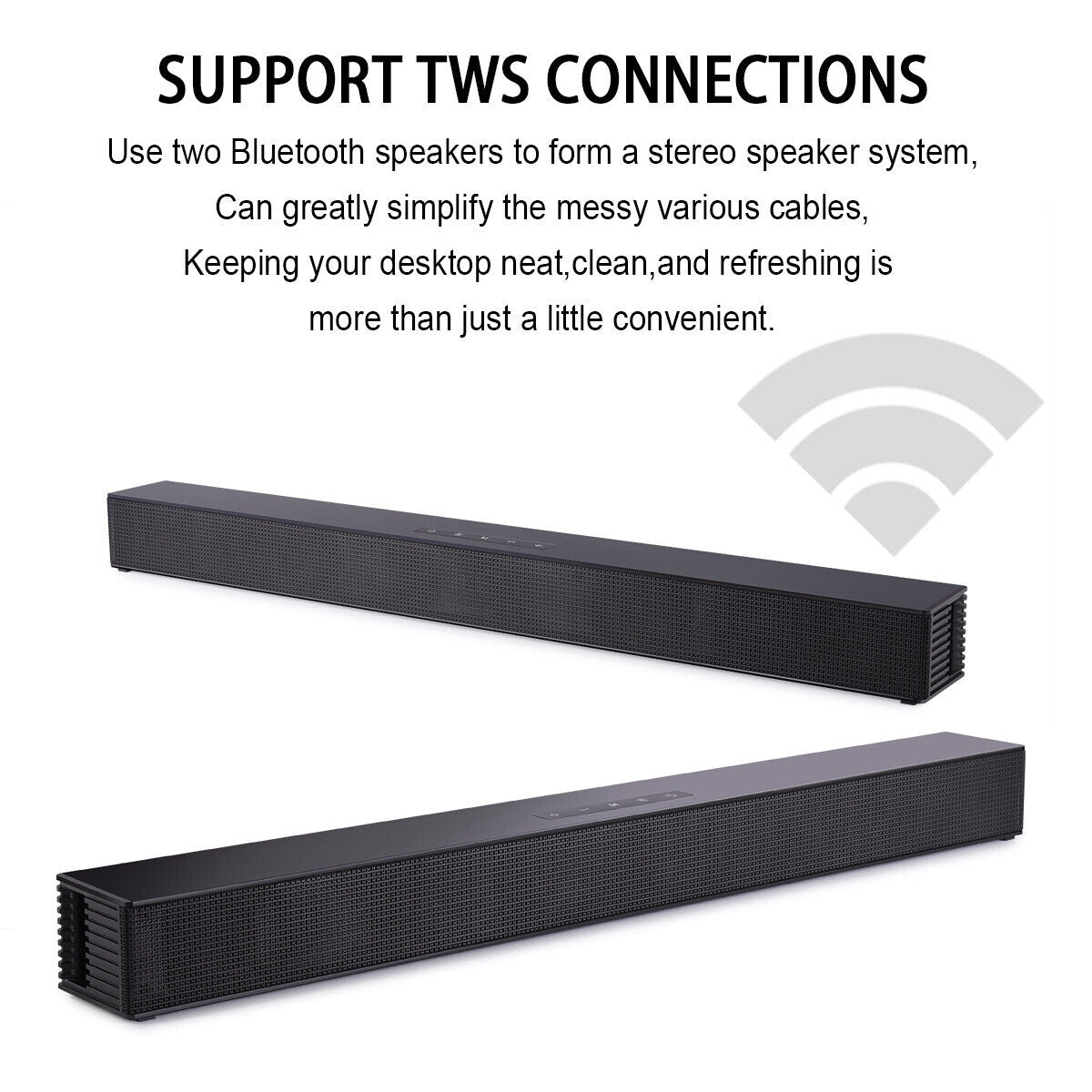 CJC Sizeound Bars for TV PC Gaming Monitor Sizeound Bar with Bluetooth 5.0/HDMI ARC/AUX/USizeB Bass Adjustable Wall Mountable