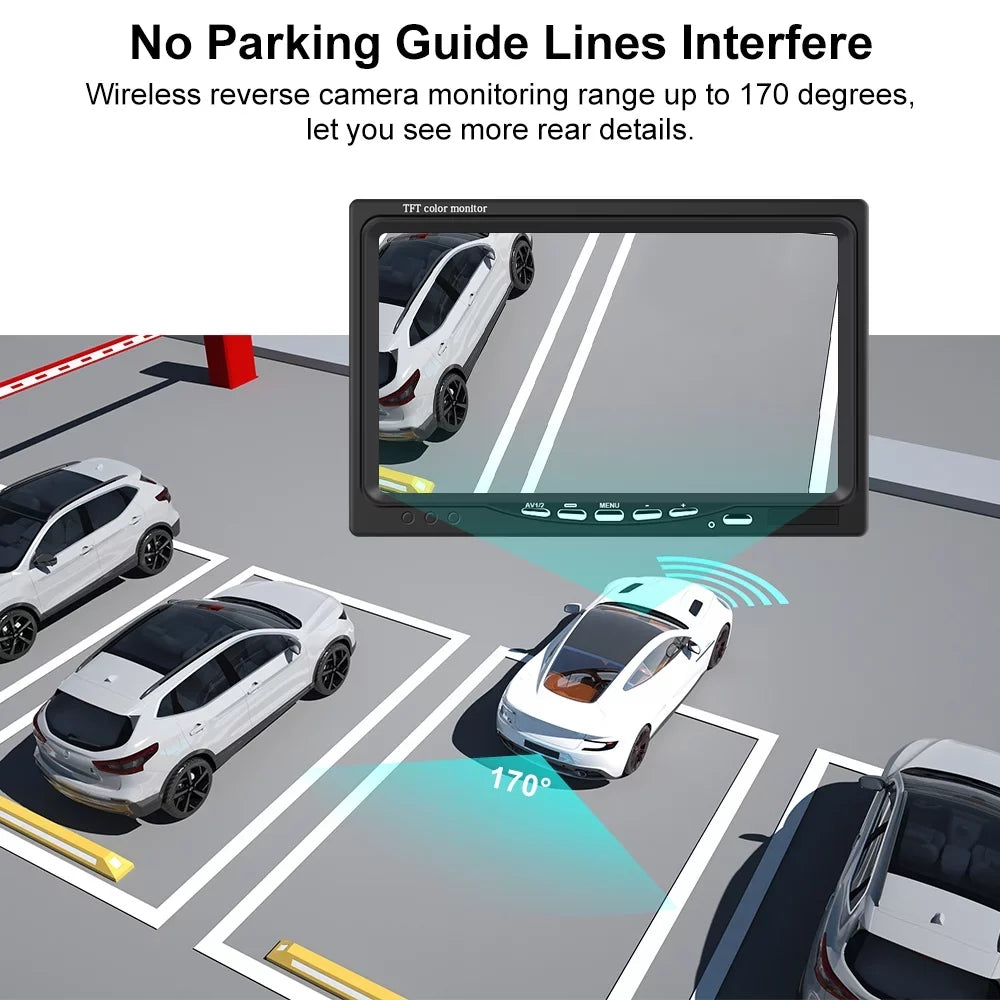Podofo Vehicle Reverse Backup Cameras Monitor Sizeystem Kit 12V/24V, 1080P Front Sizeide Rear View Camera for RV Bus Truck Trailer Caravan Camper