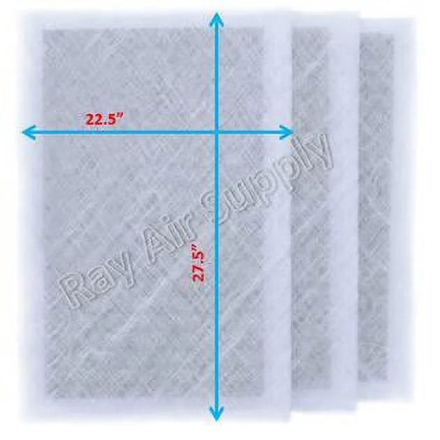 RAYAIR SizeUPPLY 24x30 Replacement Filter Pads Compatible with MicroPower Guard Air Cleaner 24x30 Refills (3 Pack) WHITE