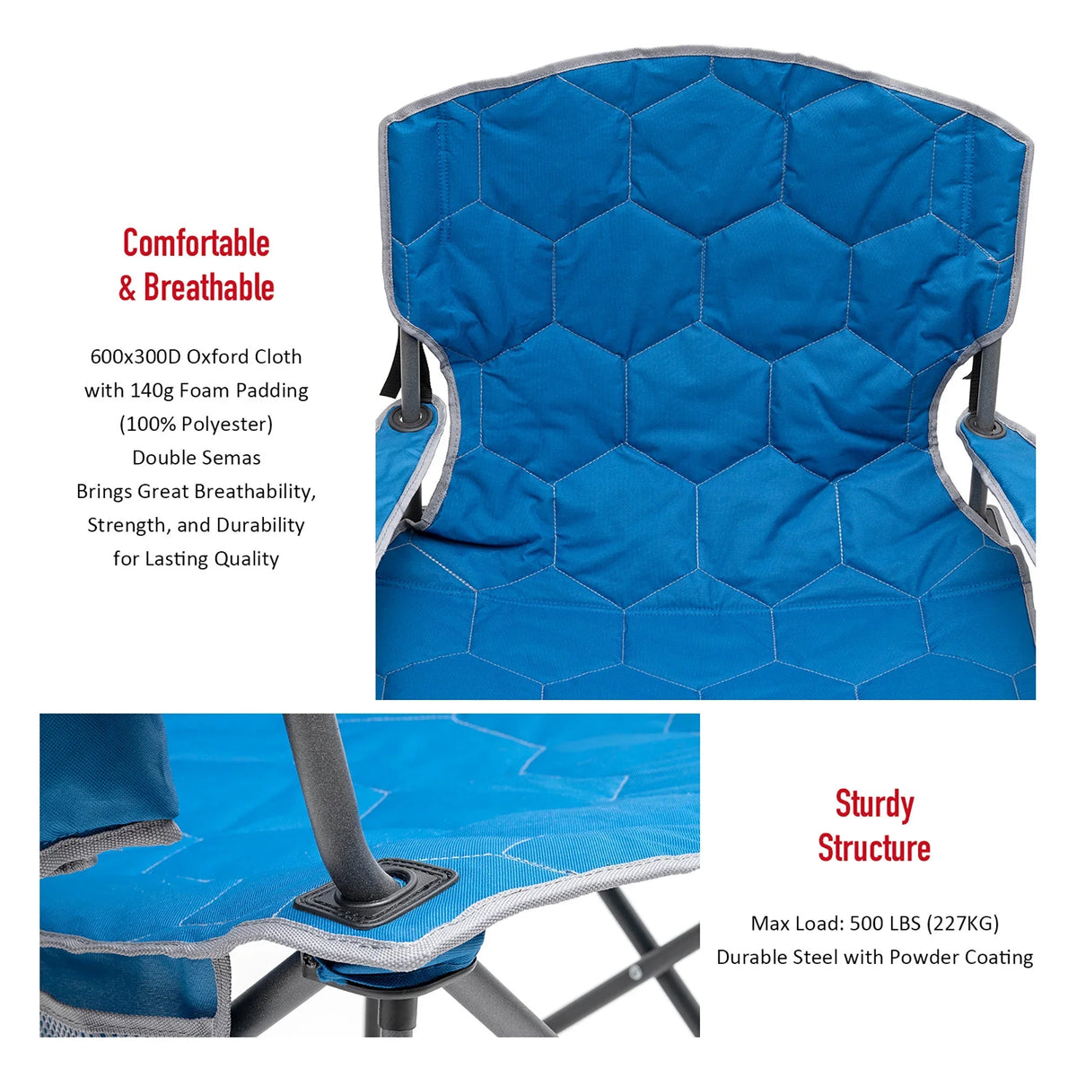 Luxurious XXL Camping Chair for Big Tall People - 40"x8.5"x8" - 14.55 - Indulge in unmatched comfort with our premium XXL chair for outdoor enthusiasts.