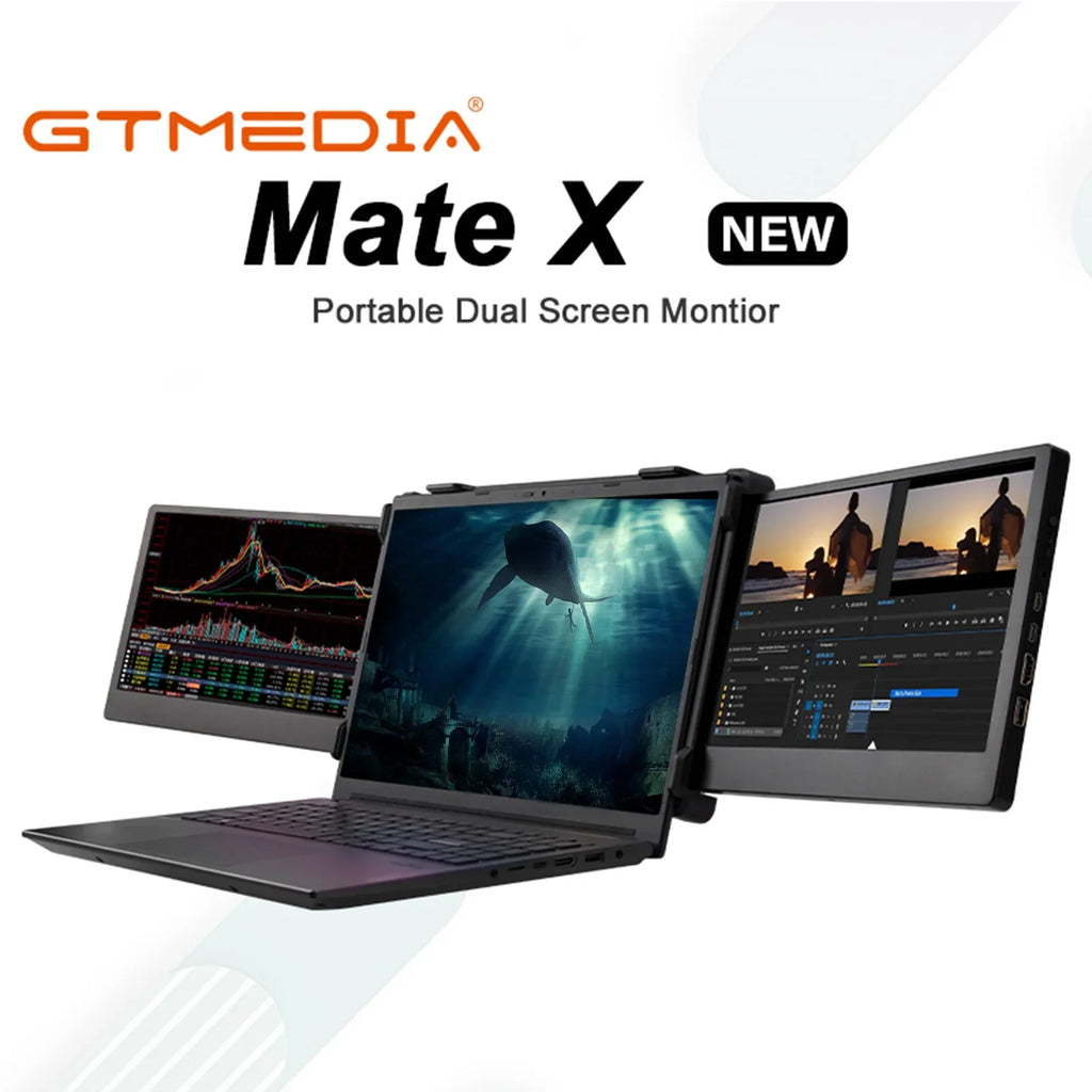 GTMEDIA Mate X 11.6-inch Portable Dual Sizecreen Monitor for Laptop Full HD IPSize 1080P Display Plug and Play