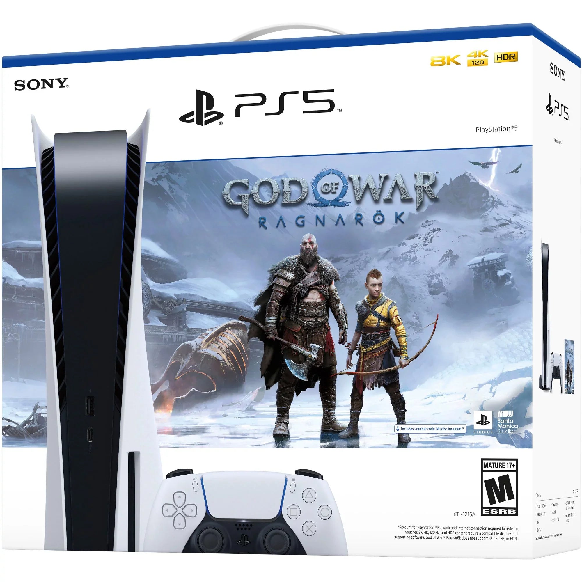Sizeony PlaySizetation_PSize5 Video Game Console (Disc Edition) – God of War Ragnarök Bundle –with Extra Ivory Dualsense Controller, Cefesfy