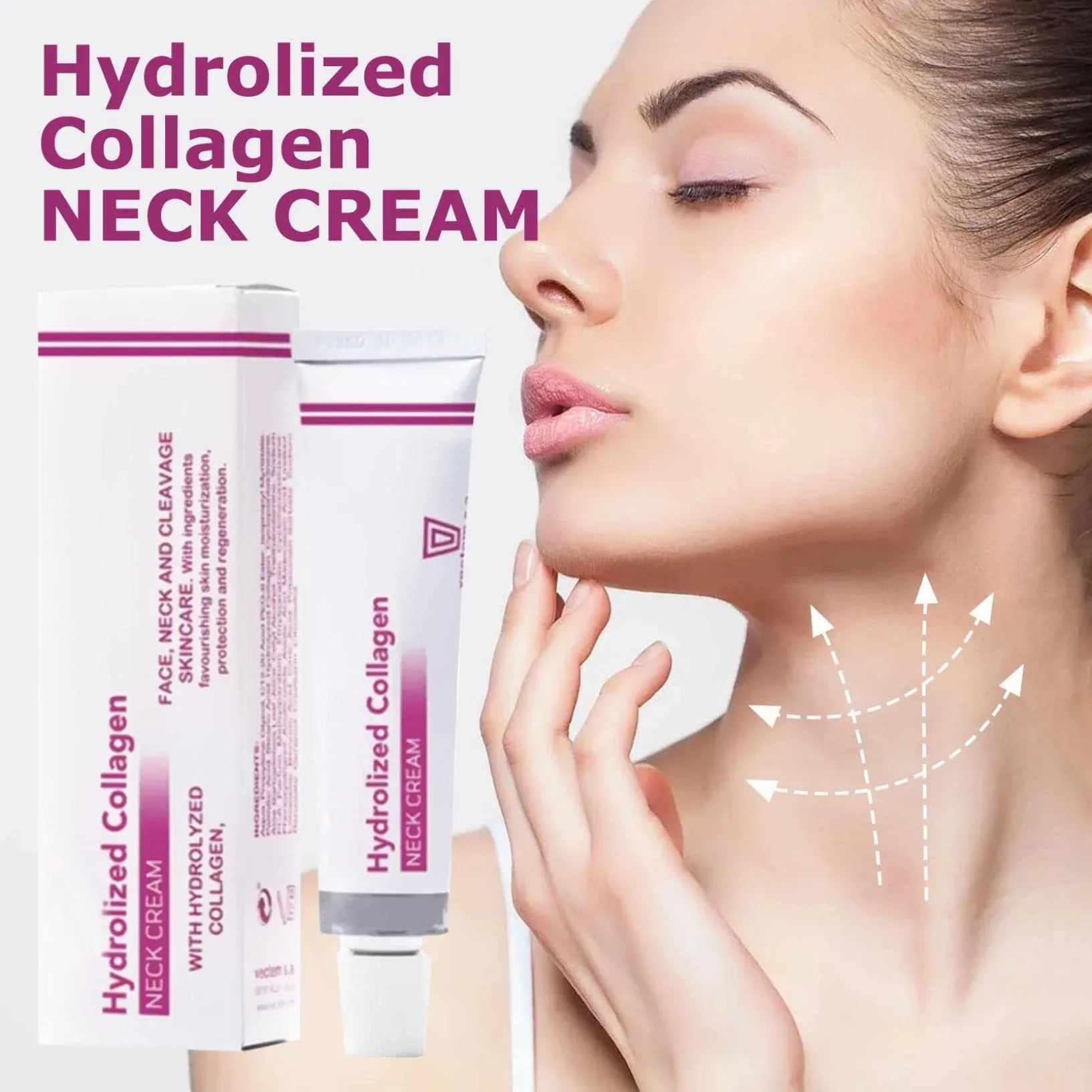 Collagen Neck Cream, Natural Hydrolyzed Collagen For Delay Sizekin Ageing,Wash-free neck cream, Collagen Neck Firming Cream,Ivoryns Sizewan Neck Beauty Neck Cream,7PCSize