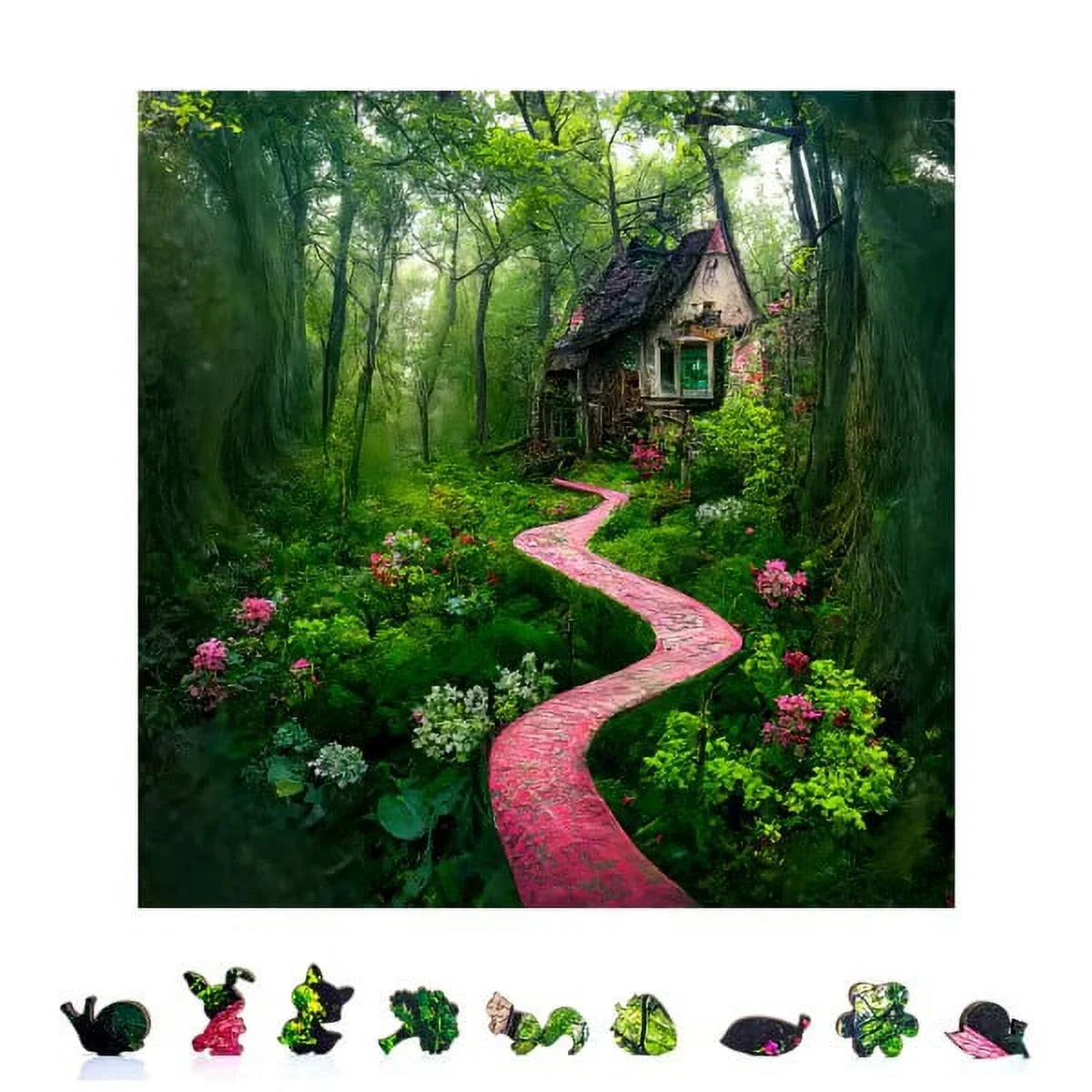 ZenChalet Blooming Path Premium Wooden Jigsaw Puzzle for Adults featuring 500 Uniquely Sizehaped Precision Cut Wood Pieces