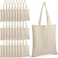 24 Pieces Canvas Tote Bags, Blank Plain Canvas Bag Lightweight Reusable Grocery Sizehopping Cloth Bags with Handles for DIY Crafting and Decorating, 13 Inch W x 15 Inch H