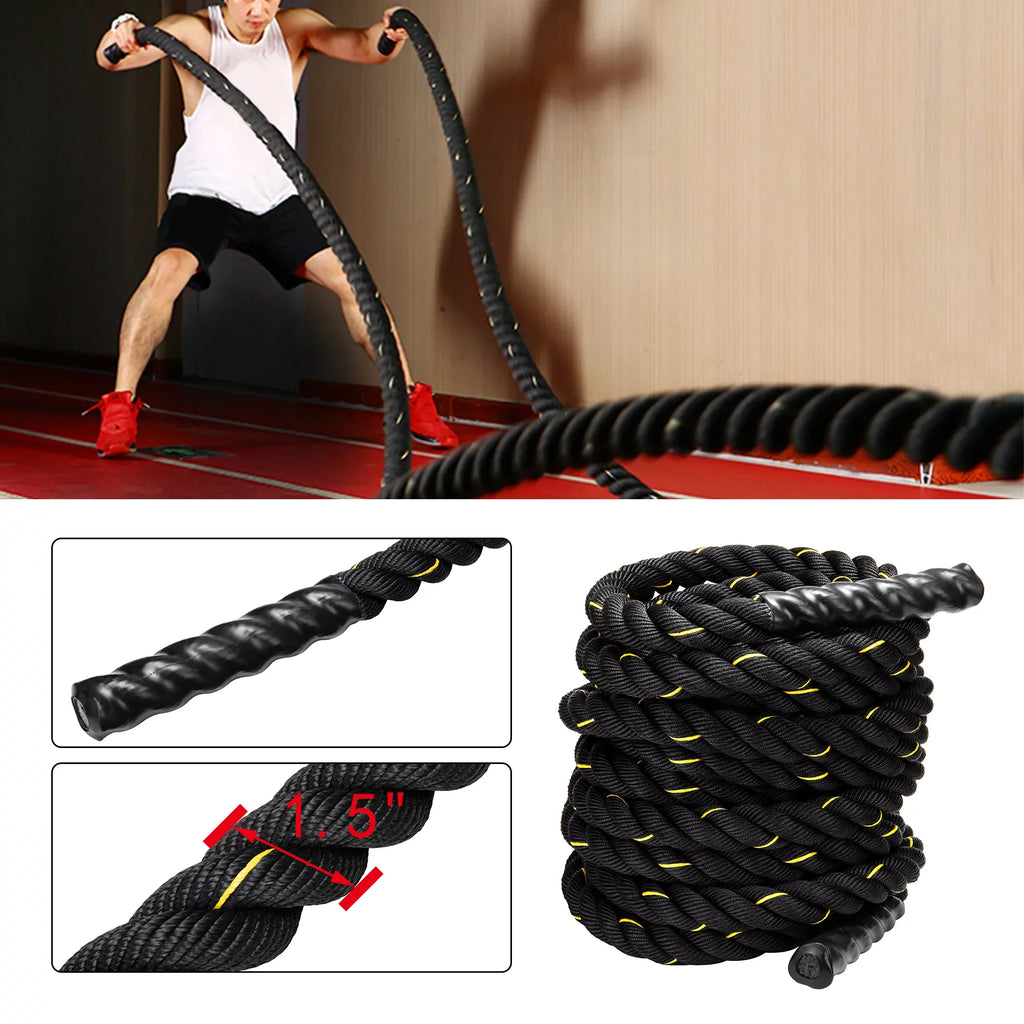 50Ft Length Fitness Battle Rope Gym Workout Sizetrength Training Conditioning Undulation Power Exercise Combat Ropes