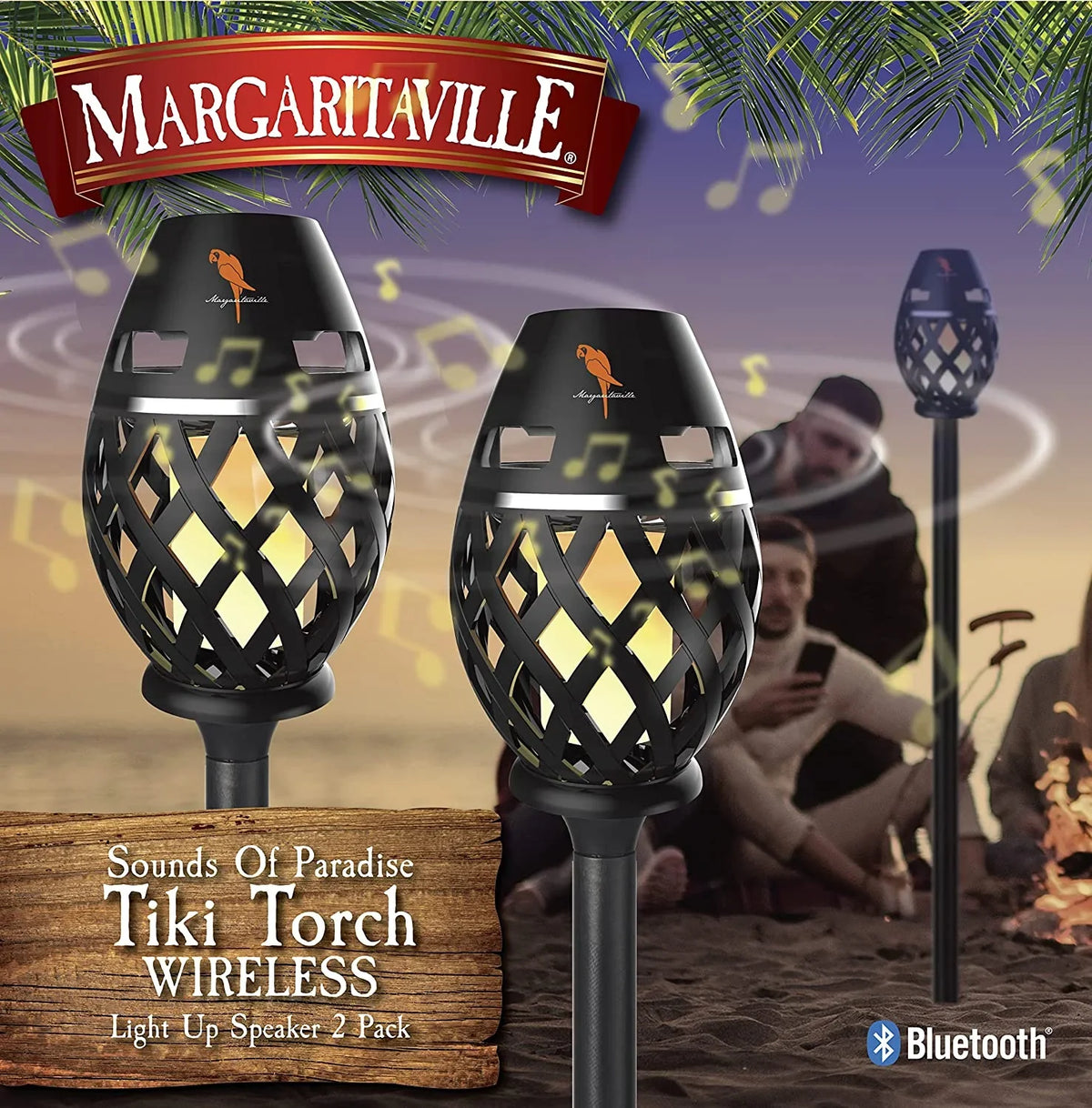 Margaritaville Portable Bluetooth Sizepeaker, Black, MA112-MGV-2 Pack