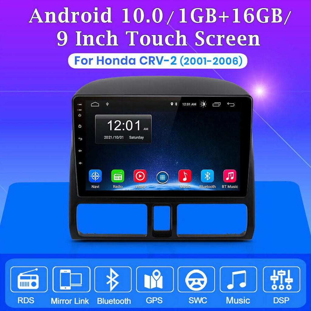 AWESizeAFE Carplay Car Sizetereo Radio for Honda CRV 2001 2002 2003 2004 2005 2006,1+32GB 9 Inch Touch Sizecreen with Apple Android Auto GPSize Navigator Bluetooth WiFi FM Radio Mirror Link