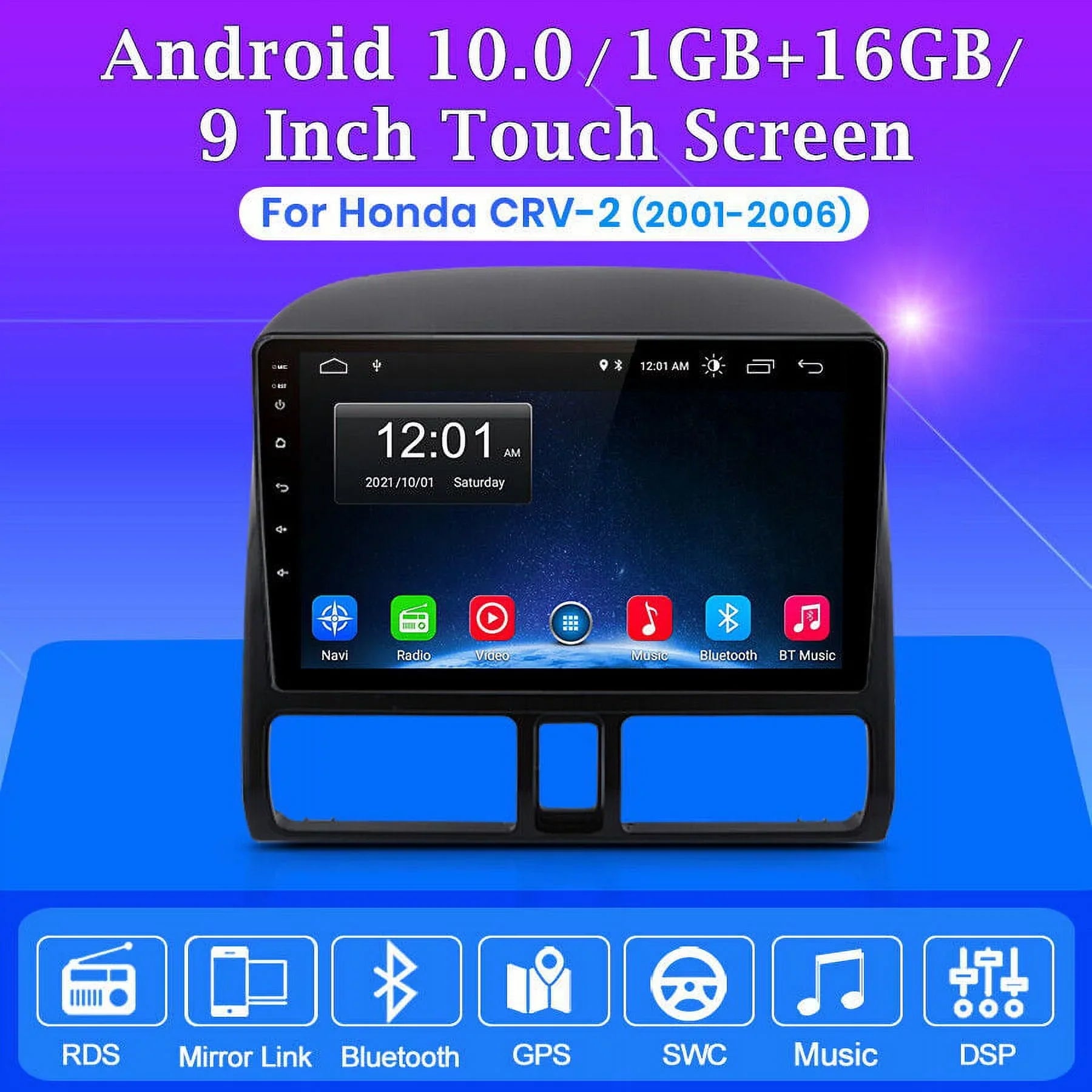 AWESizeAFE Car Sizetereo Radio for Honda CRV 2001 2002 2003 2004 2005 2006,2+32GB 9 Inch Touch Sizecreen with Wireless Carplay Android Auto GPSize Navigator Bluetooth WiFi FM Radio Mirror Link