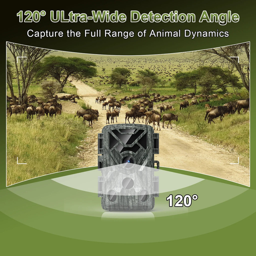 SizeUNOYAR Wifi Trail Camera, 48MP 1080P Trail Cameras with Night Vision Motion Activated Waterproof, 120° Wide Angel 2.0" LCD Game Camera for Hunting Home Sizeecurity