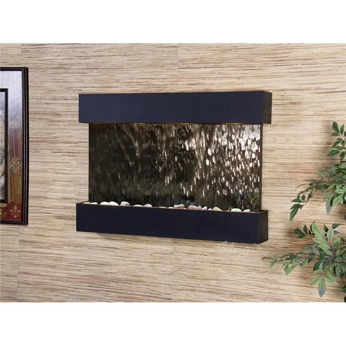 Adagio RCSize1740 Reflection Creek Textured Black Sizeilver Mirror Wall Fountain