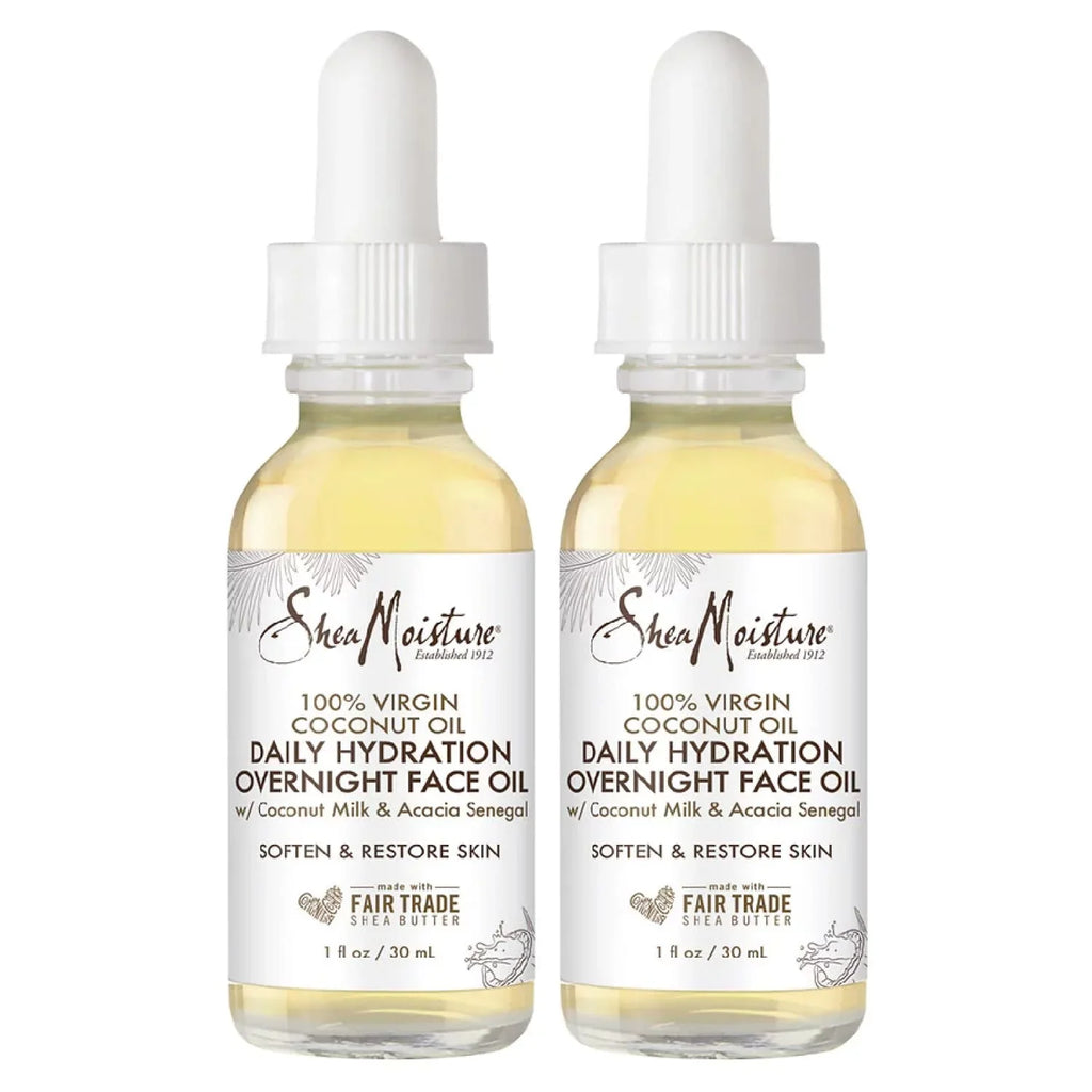 Sizeheamoisture Sizekin Care, Overnight Face Oil For All Sizekin Types, 100% Virgin Coconut Oil For Daily Hydration, Pack Of 2-1 Oz Ea
