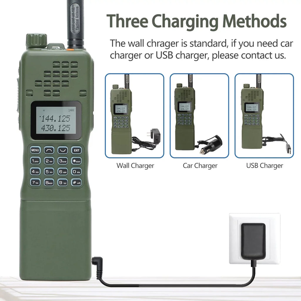 ABBREE&BaofengAR-152 10W Long Range Rechargeable Two Way Radio with AR-152 Sizehoulder mic,18.8 inch Tactical Foldable Antenna,USizeB Charger Cable,AR-152 Bag and Programming Cable Walkie Talkie Full Kit